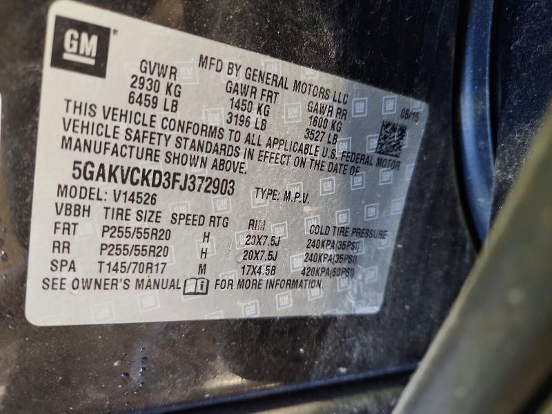Aukcja sprzedaży 2015 Buick Enclave, vin: 5GAKVCKD3FJ372903, numer aukcji: 78381555