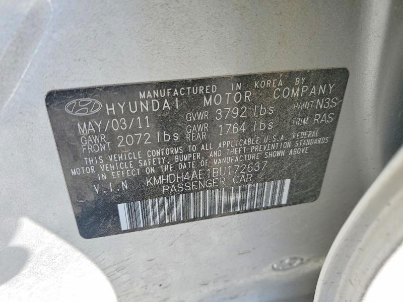 Продажа на аукционе авто 2011 Hyun Elantra, vin: KMHDH4AE1BU172637, номер лота: 79053635
