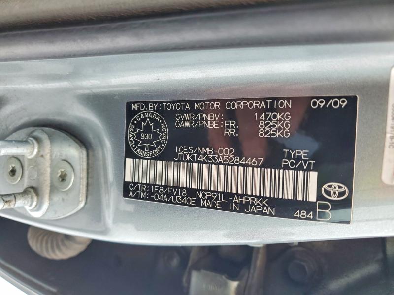 77528395 :رقم المزاد ، JTDKT4K33A5284467 vin ، 2010 Toyota Yaris مزاد بيع
