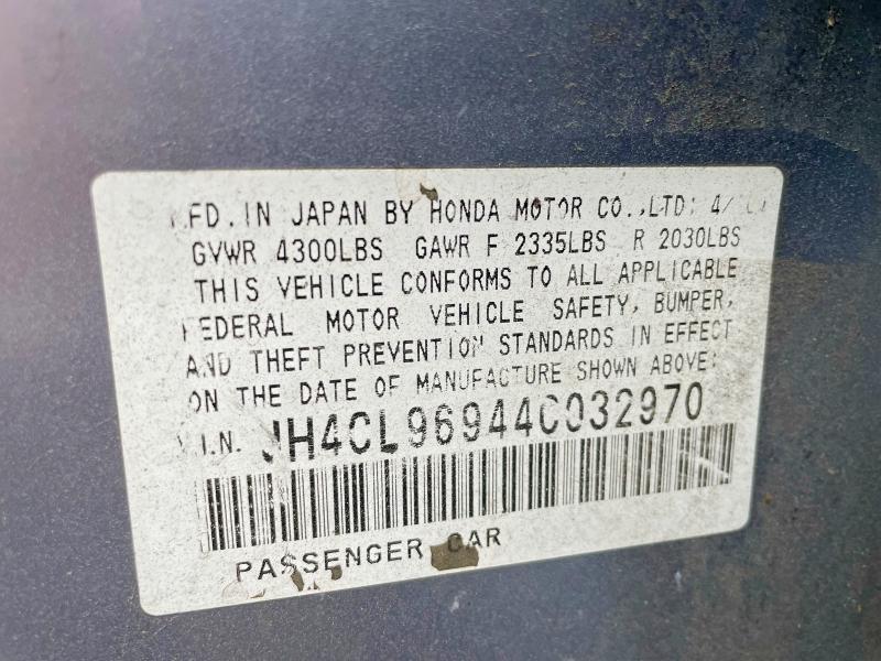 76873835 :رقم المزاد ، JH4CL96944C032970 vin ، 2004 Acura Tsx مزاد بيع