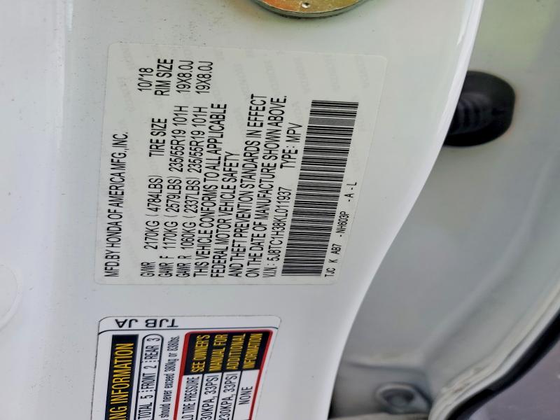 2019 Acura Rdx მანქანა იყიდება აუქციონზე, vin: 5J8TC1H38KL011937, აუქციონის ნომერი: 77184775