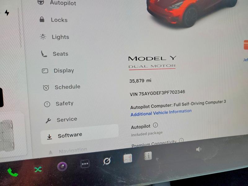 73319415 :رقم المزاد ، 7SAYGDEF3PF702346 vin ، 2023 Tesla Model Y مزاد بيع