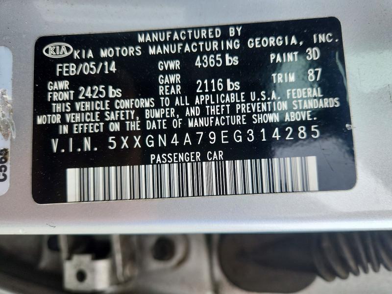 Aukcja sprzedaży 2014 Kia Optima, vin: 5XXGN4A79EG314285, numer aukcji: 78071165