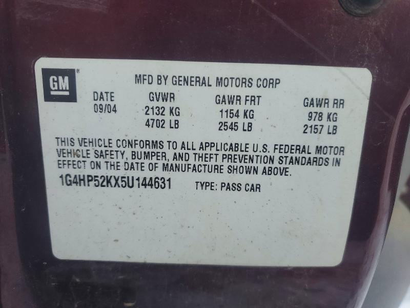 2005 Buick Lesabre მანქანა იყიდება აუქციონზე, vin: 1G4HP52KX5U144631, აუქციონის ნომერი: 76693925