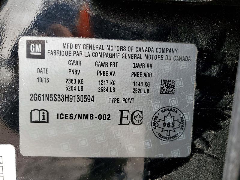 77114105 :رقم المزاد ، 2G61N5S33H9130594 vin ، 2017 Cadillac Xts مزاد بيع