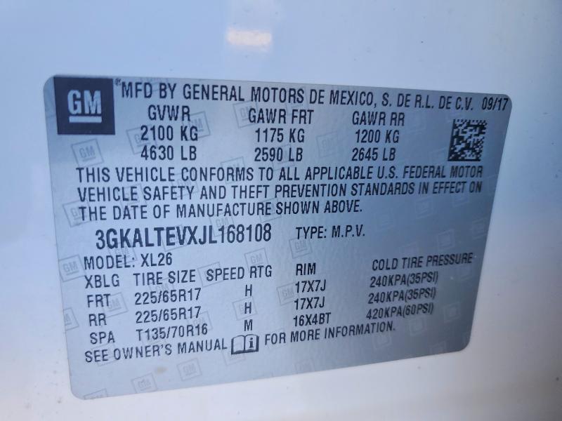 75434625 :رقم المزاد ، 3GKALTEVXJL168108 vin ، 2018 Gmc Terrain مزاد بيع