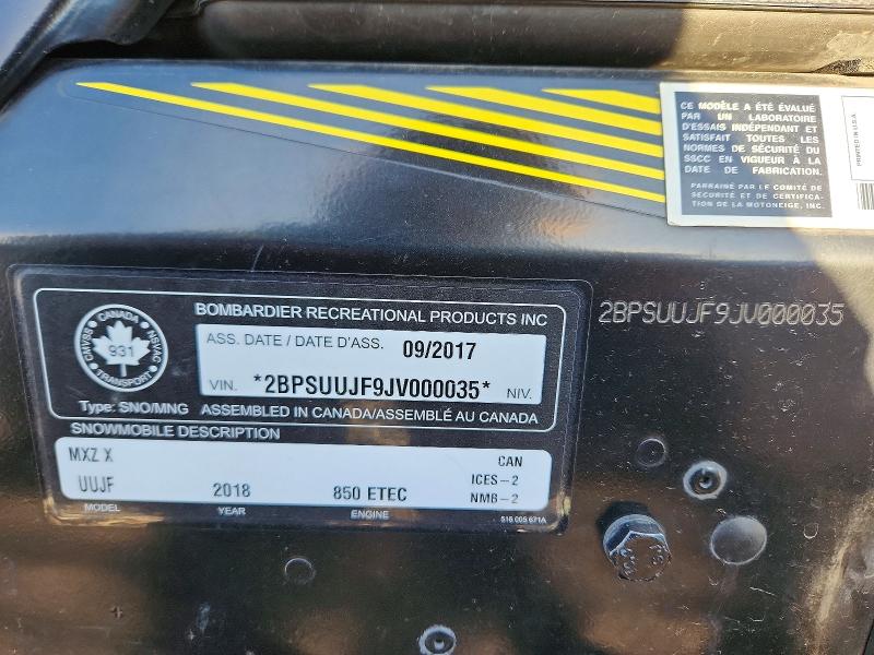 Aukcja sprzedaży 2018 Ski Doo Mxz Xrs 850 Etec, vin: 2BPSUUJF9JV000035, numer aukcji: 79032155