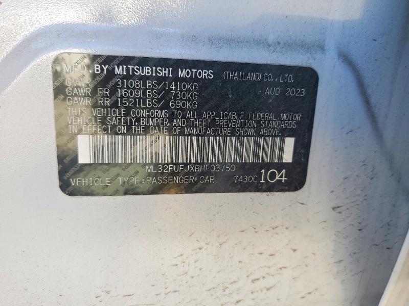 Aukcja sprzedaży 2024 Mitsubishi Mirage, vin: ML32FUFJXRHF03750, numer aukcji: 78523355