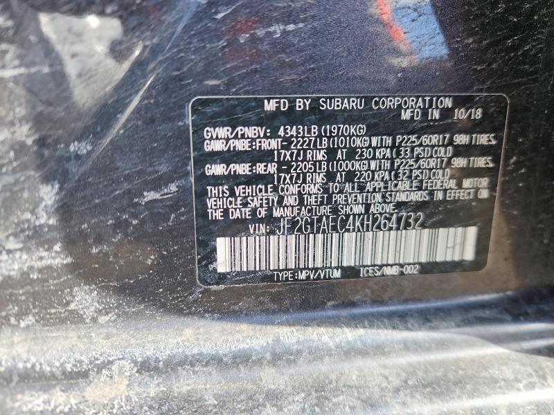 Aukcja sprzedaży 2019 Subaru Crosstrek, vin: JF2GTAEC4KH264732, numer aukcji: 76257395