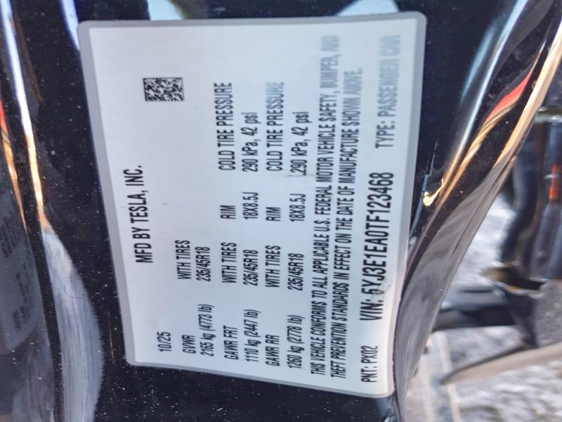 Продажа на аукционе авто 2026 Tesla Model 3, vin: 5YJ3E1EA0TF123468, номер лота: 77487135