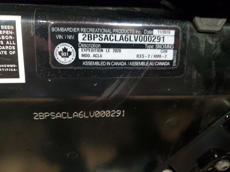 Продажа на аукционе авто 2020 Ski-doo Expedition Se 900 A, vin: 2BPSACLA6LV000291, номер лота: 78660935