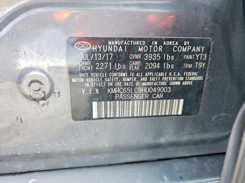 Aukcja sprzedaży 2017 Hyundai Ioniq, vin: KMHC65LC9HU049003, numer aukcji: 76449235