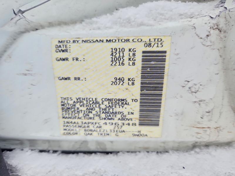 Aukcja sprzedaży 2015 Nissan Altima, vin: 1N4AL3APXFC496348, numer aukcji: 75510085