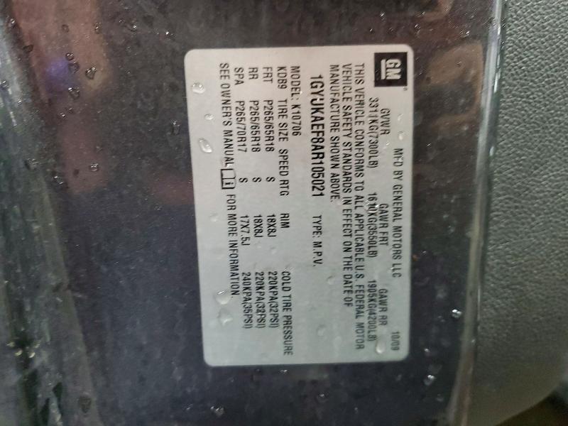 Aukcja sprzedaży 2010 Cadillac Escalade, vin: 1GYUKAEF8AR105021, numer aukcji: 78960235