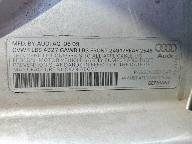 Продаж на аукціоні авто 2010 Audi A4, vin: WAUBFAFL2AN004566, номер лоту: 76703285