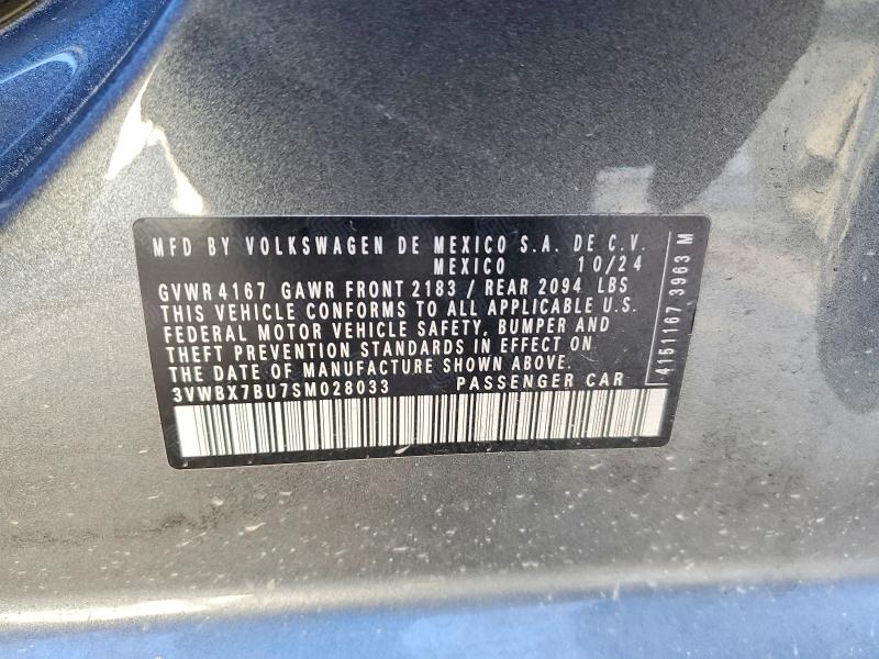 Aukcja sprzedaży 2025 Volkswagen Jetta, vin: 3VWBX7BU7SM028033, numer aukcji: 77850245