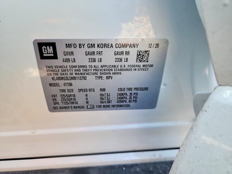 76779375 :رقم المزاد ، KL4MMGSL5MB113792 vin ، 2021 Buick Encore Gx مزاد بيع