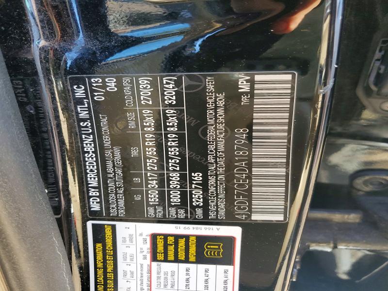 Продажа на аукционе авто 2013 Mercedes-benz Gl, vin: 4JGDF7CE4DA187948, номер лота: 78324915