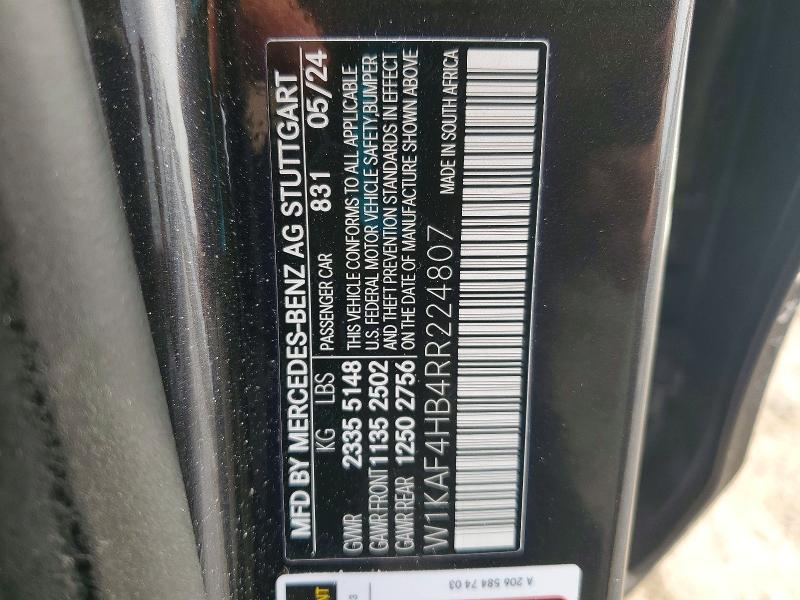 Продажа на аукционе авто 2024 Mercedes-benz C, vin: W1KAF4HB4RR224807, номер лота: 76518995