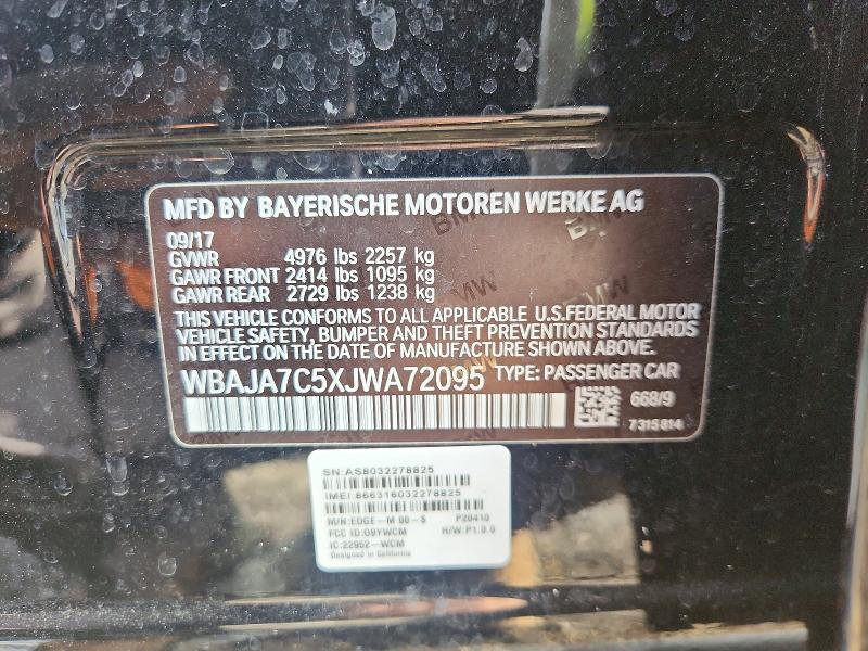 2018 Bmw 530 მანქანა იყიდება აუქციონზე, vin: WBAJA7C5XJWA72095, აუქციონის ნომერი: 78768445