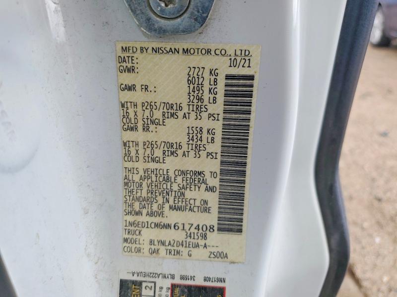 Продаж на аукціоні авто 2022 Nissan Frontier, vin: 1N6ED1CM6NN617408, номер лоту: 78260945
