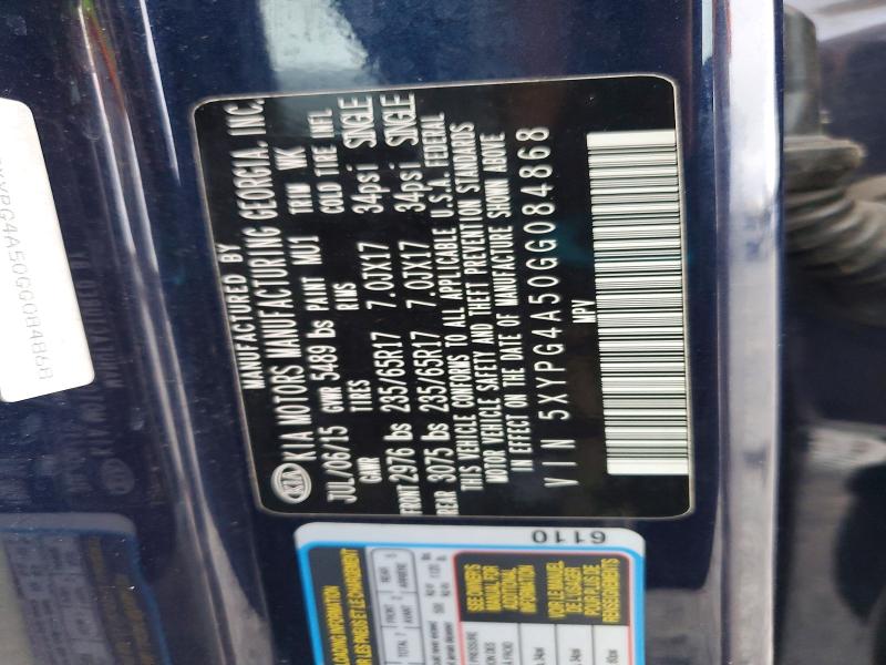 Продажа на аукционе авто 2016 Kia Sorento, vin: 5XYPG4A50GG084868, номер лота: 77095215