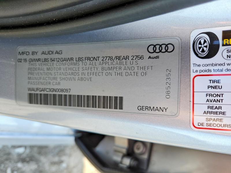78099125 :رقم المزاد ، WAUFGAFC3GN008097 vin ، 2016 Audi A6 مزاد بيع