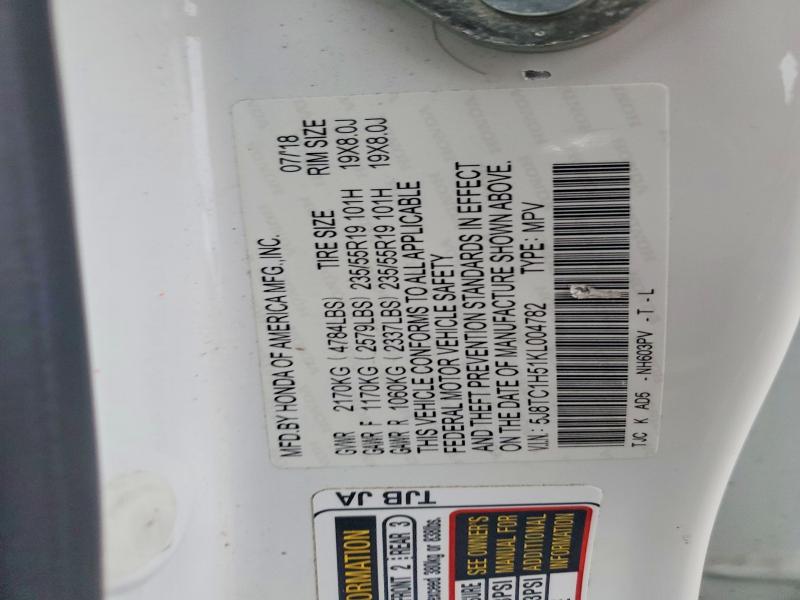 Aukcja sprzedaży 2019 Acura Rdx, vin: 5J8TC1H51KL004782, numer aukcji: 77549965