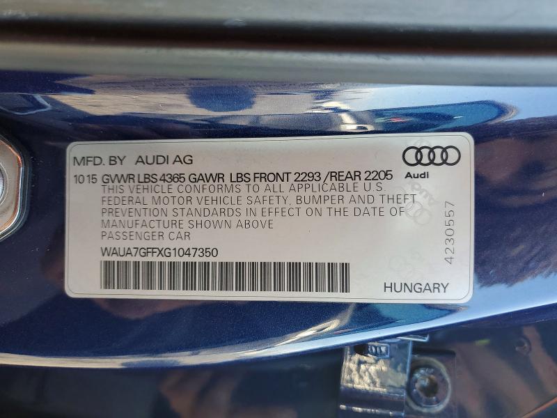 Продажа на аукционе авто 2016 Audi A3, vin: WAUA7GFFXG1047350, номер лота: 75618035
