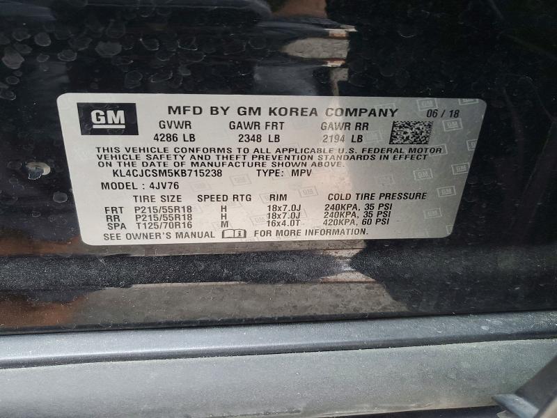 Продажа на аукционе авто 2019 Buick Encore, vin: KL4CJCSM5KB715238, номер лота: 77774105