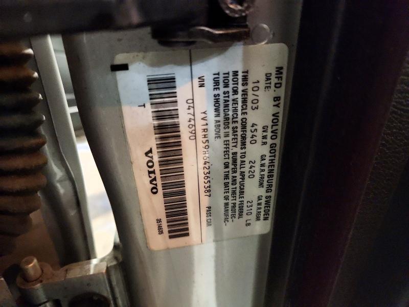 77206235 :رقم المزاد ، YV1RH59H642365387 vin ، 2004 Volvo S60 مزاد بيع