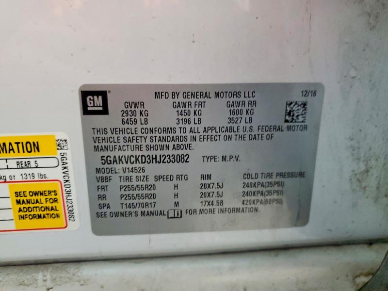Aukcja sprzedaży 2017 Buick Enclave, vin: 5GAKVCKD3HJ233082, numer aukcji: 76761715