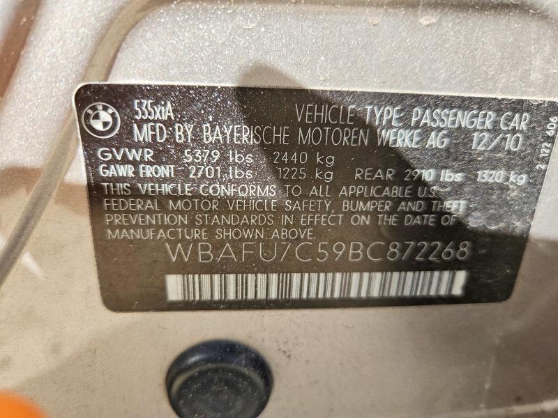 Продажа на аукционе авто 2011 Bmw 535, vin: WBAFU7C59BC872268, номер лота: 78138565