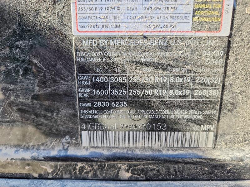 76591185 :رقم المزاد ، 4JGBB86E59A520153 vin ، 2009 Mercedes-benz Ml مزاد بيع