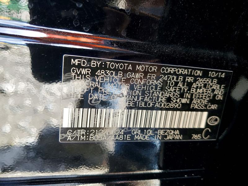 78800775 :رقم المزاد ، JTHBE1BL0FA002890 vin ، 2015 Lexus Gs 350 مزاد بيع