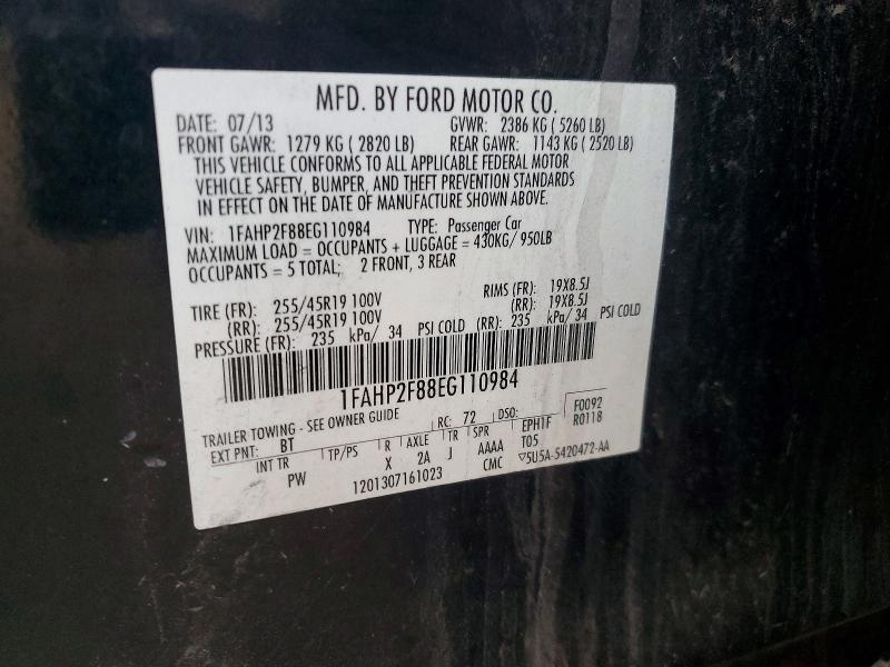 2014 Ford Taurus მანქანა იყიდება აუქციონზე, vin: 1FAHP2F88EG110984, აუქციონის ნომერი: 75653525