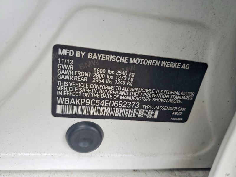 77890715 :رقم المزاد ، WBAKP9C54ED692373 vin ، 2014 Bmw 550 مزاد بيع