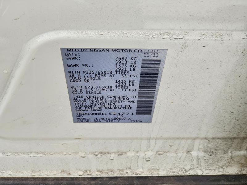Aukcja sprzedaży 2014 Infiniti Qx60, vin: 5N1AL0MM8EC514771, numer aukcji: 78915675