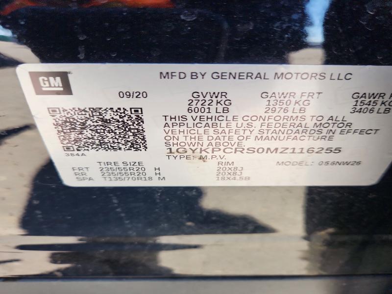 78149575 :رقم المزاد ، 1GYKPCRS0MZ116255 vin ، 2021 Cadillac Xt6 مزاد بيع