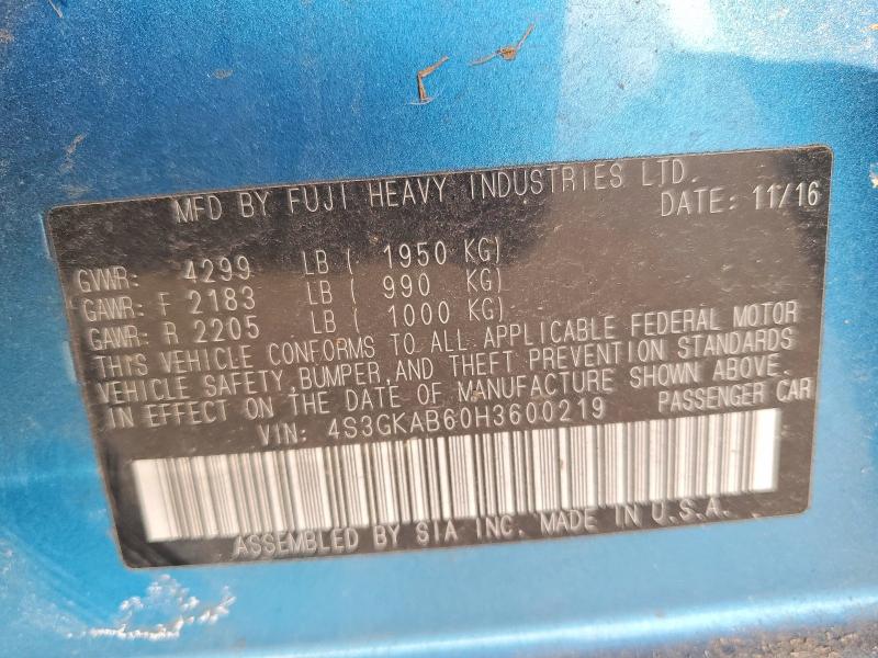 Продаж на аукціоні авто 2017 Subaru Impreza, vin: 4S3GKAB60H3600219, номер лоту: 76533145