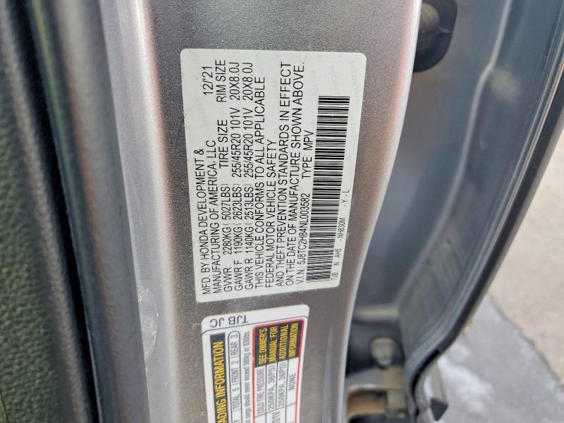 2022 Acura Rdx მანქანა იყიდება აუქციონზე, vin: 5J8TC2H84NL003582, აუქციონის ნომერი: 75022495
