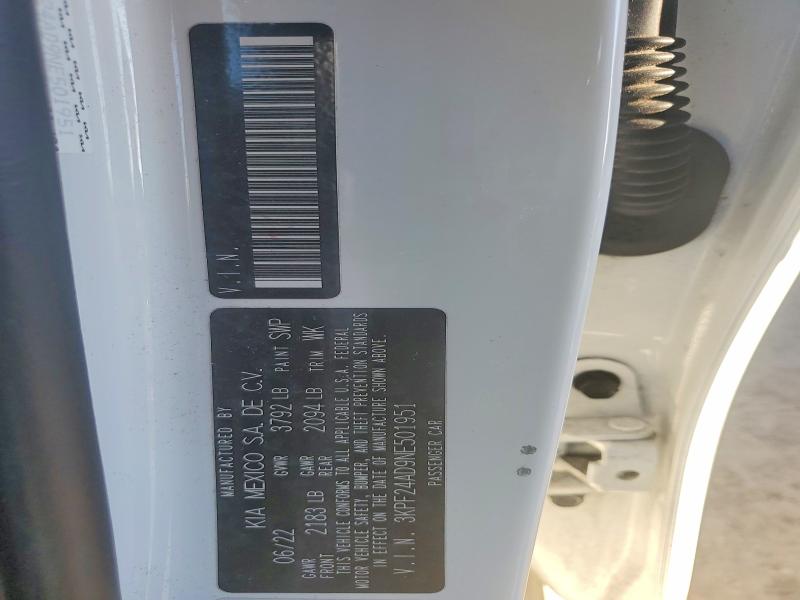 Aukcja sprzedaży 2022 Kia Forte, vin: 3KPF24AD9NE501951, numer aukcji: 75760305