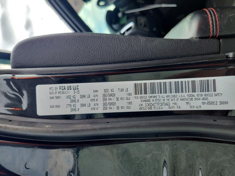 Продаж на аукціоні авто 2015 Dodge Durango, vin: 1C4SDHCT7FC873463, номер лоту: 76157855
