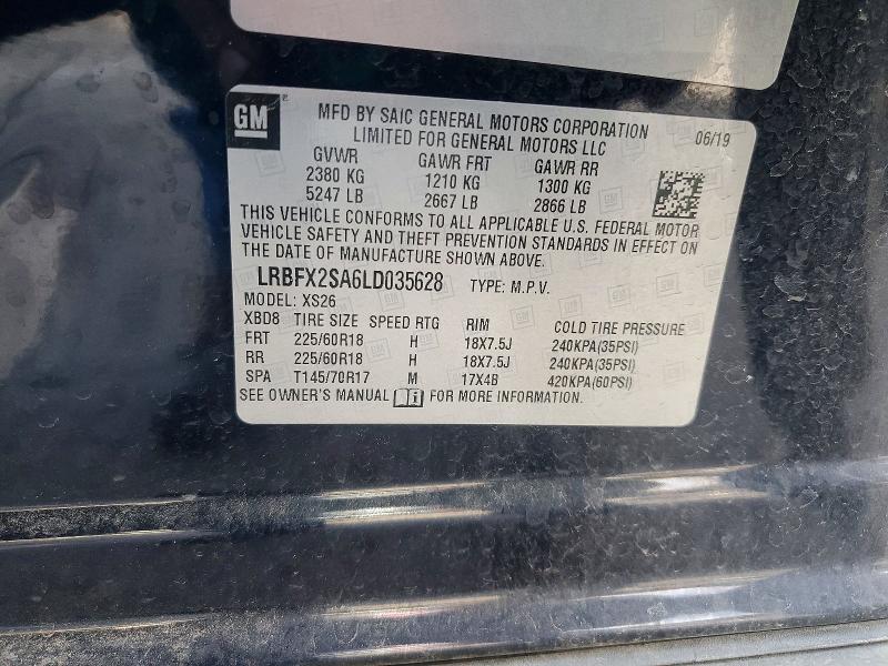 Продаж на аукціоні авто 2020 Buick Envision, vin: LRBFX2SA6LD035628, номер лоту: 76400565