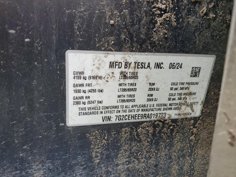 77308665 :رقم المزاد ، 7G2CEHEE9RA019723 vin ، 2024 Tesla Cybertruck مزاد بيع