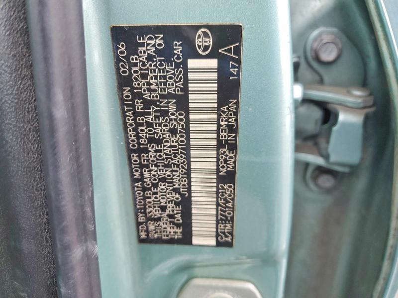 Aukcja sprzedaży 2007 Toyota Yaris, vin: JTDBT923971007500, numer aukcji: 77098465