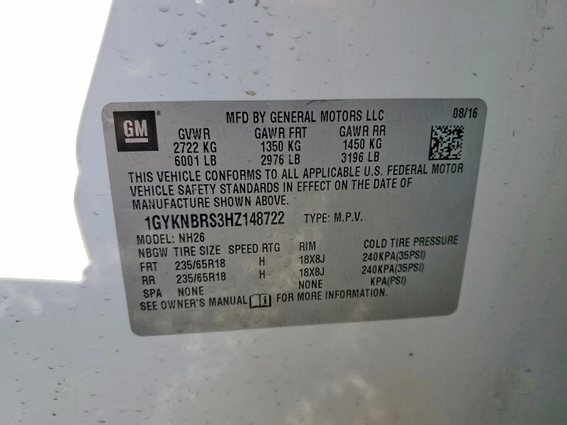 Aukcja sprzedaży 2017 Cadillac Xt5, vin: 1GYKNBRS3HZ148722, numer aukcji: 76717915