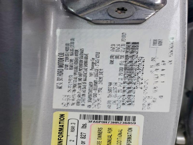 76040365 :رقم المزاد ، 3FA6P0H73HR236859 vin ، 2017 Ford Fusion مزاد بيع