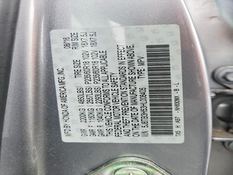 75451375 :رقم المزاد ، 5J8TB3H53HL008405 vin ، 2017 Acura Rdx مزاد بيع