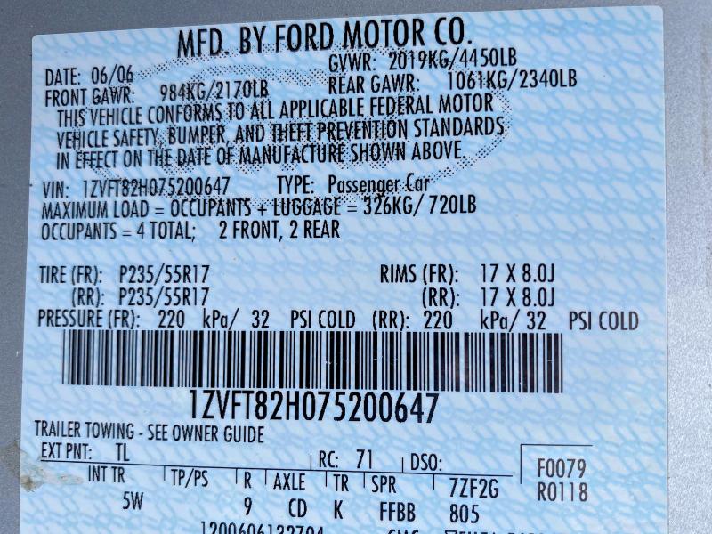 78421355 :رقم المزاد ، 1ZVFT82H075200647 vin ، 2007 Ford Mustang Gt مزاد بيع